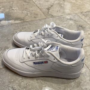 Reebok Classic White and Blue Sneakers
